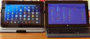 Nexus 10（左）とSurface Pro2